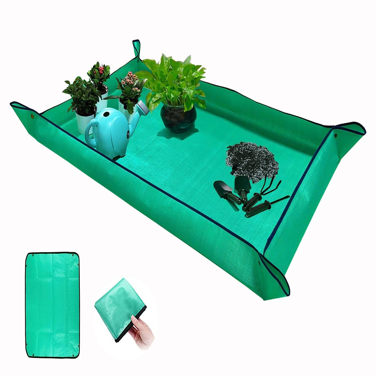 Repotting Mat - แผ่นรองเปลี่ยนกระถางต้นไม้กันน้ำขนาดใหญ่พิเศษ นวัตกรรมใหม่ - พับเก็บได้ พกพาสะดวก สำหรับปลูกไม้อวบน้ำในร่ม